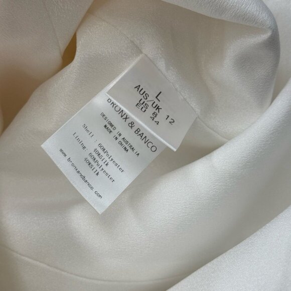 🆕 BRONX & BANCO 🧿 NWOT Evie White Strapless Bow Mini Dress, Sz L US 8 - Picture 16 of 16